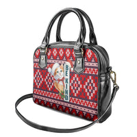 Cat Be Kind Christmas Shoulder Handbag Xmas Holiday Patterns - Wonder Print Shop