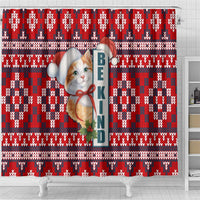 Cat Be Kind Christmas Shower Curtain Xmas Holiday Patterns - Wonder Print Shop