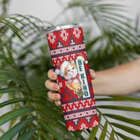 Cat Be Kind Christmas Skinny Tumbler Xmas Holiday Patterns - Wonder Print Shop