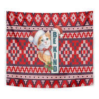 Cat Be Kind Christmas Tapestry Xmas Holiday Patterns - Wonder Print Shop