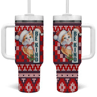 Cat Be Kind Christmas Tumbler With Handle Xmas Holiday Patterns - Wonder Print Shop