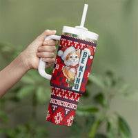 Cat Be Kind Christmas Tumbler With Handle Xmas Holiday Patterns - Wonder Print Shop