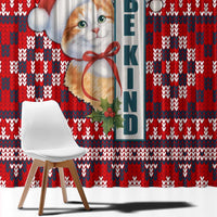 Cat Be Kind Christmas Window Curtain Xmas Holiday Patterns - Wonder Print Shop