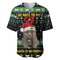Cat Be Nice Christmas Baseball Jersey Xmas Holiday Patterns - Wonder Print Shop