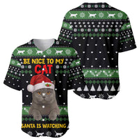 Cat Be Nice Christmas Baseball Jersey Xmas Holiday Patterns - Wonder Print Shop