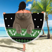 Cat Be Nice Christmas Beach Blanket Xmas Holiday Patterns - Wonder Print Shop