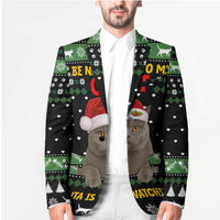 Cat Be Nice Christmas Blazer Xmas Holiday Patterns - Wonder Print Shop