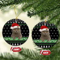 Cat Be Nice Christmas Ceramic Ornament Xmas Holiday Patterns - Wonder Print Shop