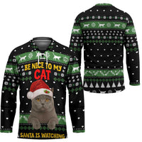Cat Be Nice Christmas Hockey Jersey Xmas Holiday Patterns - Wonder Print Shop