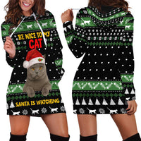 Cat Be Nice Christmas Hoodie Dress Xmas Holiday Patterns - Wonder Print Shop