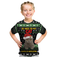 Cat Be Nice Christmas Kid T Shirt Xmas Holiday Patterns - Wonder Print Shop