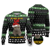 Cat Be Nice Christmas Ugly Christmas Sweater Xmas Holiday Patterns - Wonder Print Shop