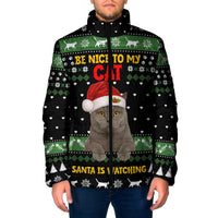 Cat Be Nice Christmas Padded Jacket Xmas Holiday Patterns - Wonder Print Shop