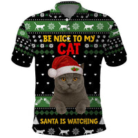 Cat Be Nice Christmas Polo Shirt Xmas Holiday Patterns - Wonder Print Shop