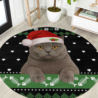 Cat Be Nice Christmas Round Carpet Xmas Holiday Patterns - Wonder Print Shop