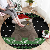 Cat Be Nice Christmas Round Carpet Xmas Holiday Patterns - Wonder Print Shop