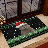 Cat Be Nice Christmas Rubber Doormat Xmas Holiday Patterns - Wonder Print Shop