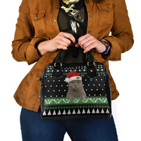 Cat Be Nice Christmas Shoulder Handbag Xmas Holiday Patterns - Wonder Print Shop