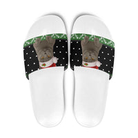 Cat Be Nice Christmas Slide Sandals Xmas Holiday Patterns - Wonder Print Shop