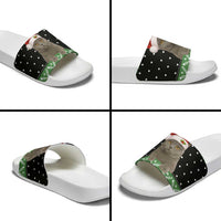 Cat Be Nice Christmas Slide Sandals Xmas Holiday Patterns - Wonder Print Shop