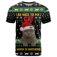 Cat Be Nice Christmas T Shirt Xmas Holiday Patterns - Wonder Print Shop