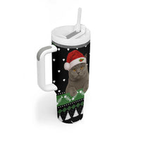 Cat Be Nice Christmas Tumbler With Handle Xmas Holiday Patterns - Wonder Print Shop