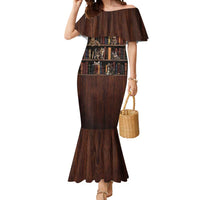 Cat Bookcase Christmas Mermaid Dress Xmas Holiday Patterns - Wonder Print Shop
