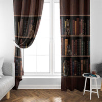 Cat Bookcase Christmas Window Curtain Xmas Holiday Patterns - Wonder Print Shop