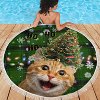 Cat Christmas Tree Beach Blanket Xmas Holiday Patterns - Wonder Print Shop