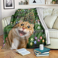 Cat Christmas Tree Blanket Xmas Holiday Patterns - Wonder Print Shop