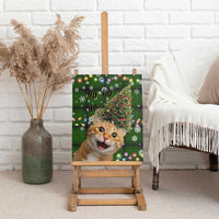 Cat Christmas Tree Canvas Wall Art Xmas Holiday Patterns - Wonder Print Shop