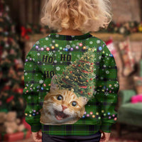 Cat Christmas Tree Kid Ugly Christmas Sweater Xmas Holiday Patterns - Wonder Print Shop