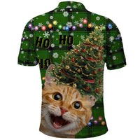 Cat Christmas Tree Polo Shirt Xmas Holiday Patterns - Wonder Print Shop