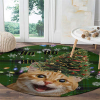 Cat Christmas Tree Round Carpet Xmas Holiday Patterns - Wonder Print Shop