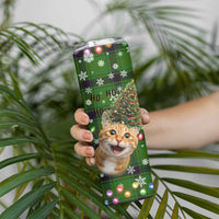 Cat Christmas Tree Skinny Tumbler Xmas Holiday Patterns - Wonder Print Shop