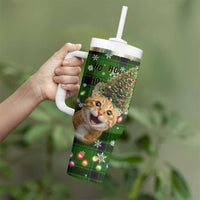 Cat Christmas Tree Tumbler With Handle Xmas Holiday Patterns - Wonder Print Shop