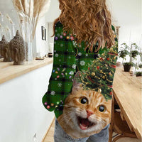 Cat Christmas Tree Women Casual Shirt Xmas Holiday Patterns - Wonder Print Shop
