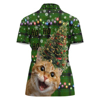 Cat Christmas Tree Women Polo Shirt Xmas Holiday Patterns - Wonder Print Shop