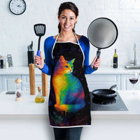 Cat Colorful Christmas Apron Xmas Holiday Patterns - Wonder Print Shop