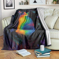 Cat Colorful Christmas Blanket Xmas Holiday Patterns - Wonder Print Shop