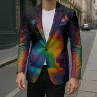 Cat Colorful Christmas Blazer Xmas Holiday Patterns - Wonder Print Shop