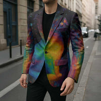 Cat Colorful Christmas Blazer Xmas Holiday Patterns - Wonder Print Shop