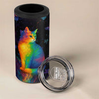 Cat Colorful Christmas 4 in 1 Can Cooler Tumbler Xmas Holiday Patterns - Wonder Print Shop