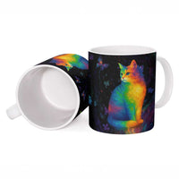 Cat Colorful Christmas Ceramic Mug Xmas Holiday Patterns - Wonder Print Shop