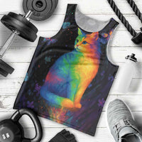 Cat Colorful Christmas Men Tank Top Xmas Holiday Patterns - Wonder Print Shop