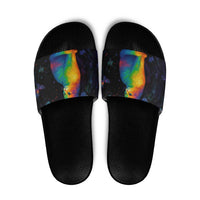 Cat Colorful Christmas Slide Sandals Xmas Holiday Patterns - Wonder Print Shop