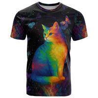 Cat Colorful Christmas T Shirt Xmas Holiday Patterns - Wonder Print Shop