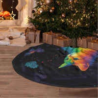 Cat Colorful Christmas Tree Skirt Xmas Holiday Patterns - Wonder Print Shop