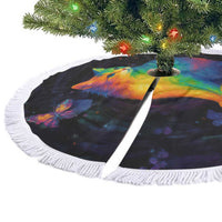Cat Colorful Christmas Tree Skirt Xmas Holiday Patterns - Wonder Print Shop