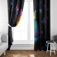 Cat Colorful Christmas Window Curtain Xmas Holiday Patterns - Wonder Print Shop
